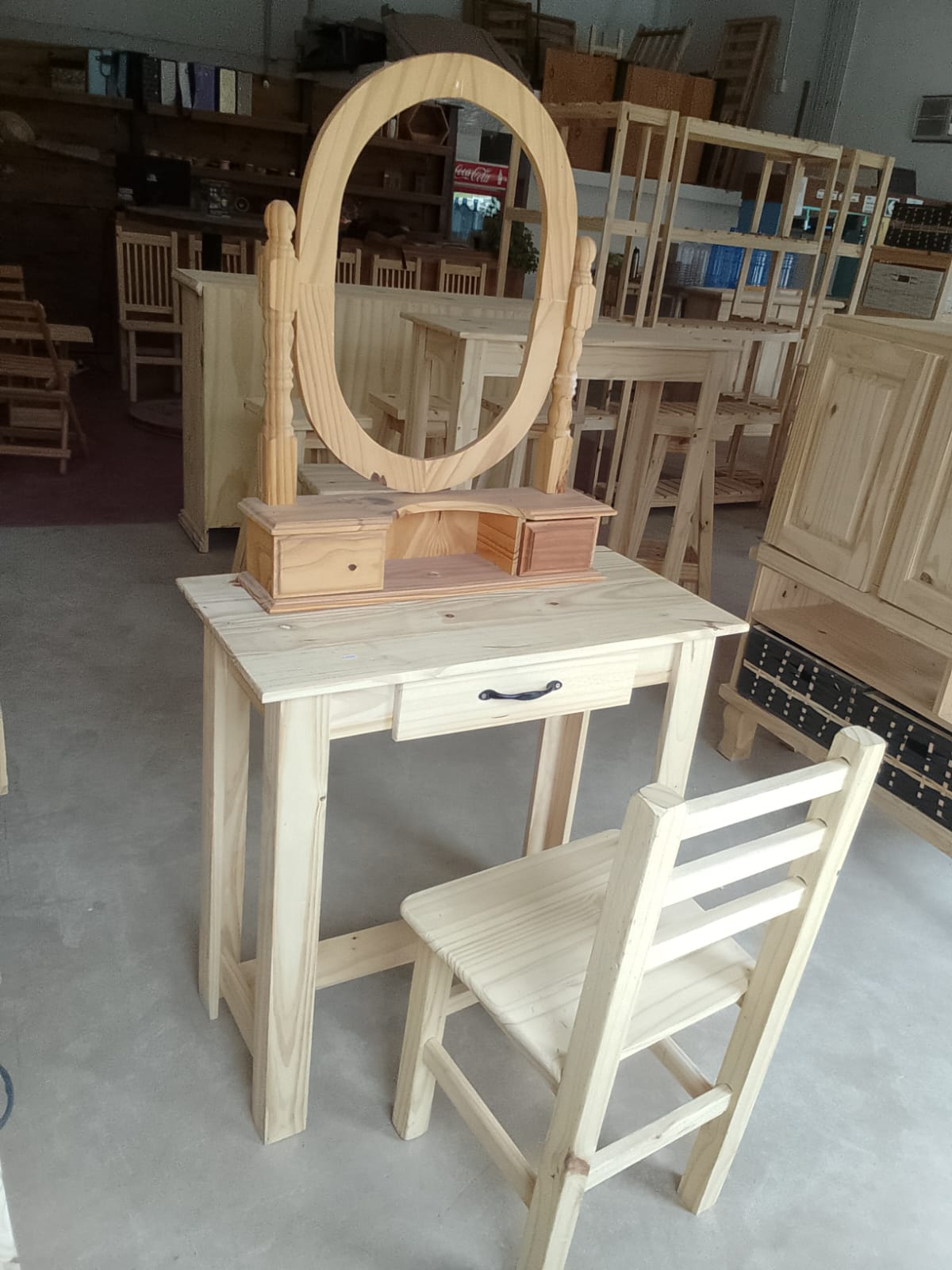 Escritorio de pino con cajón – 80 cm — Aquí Pino